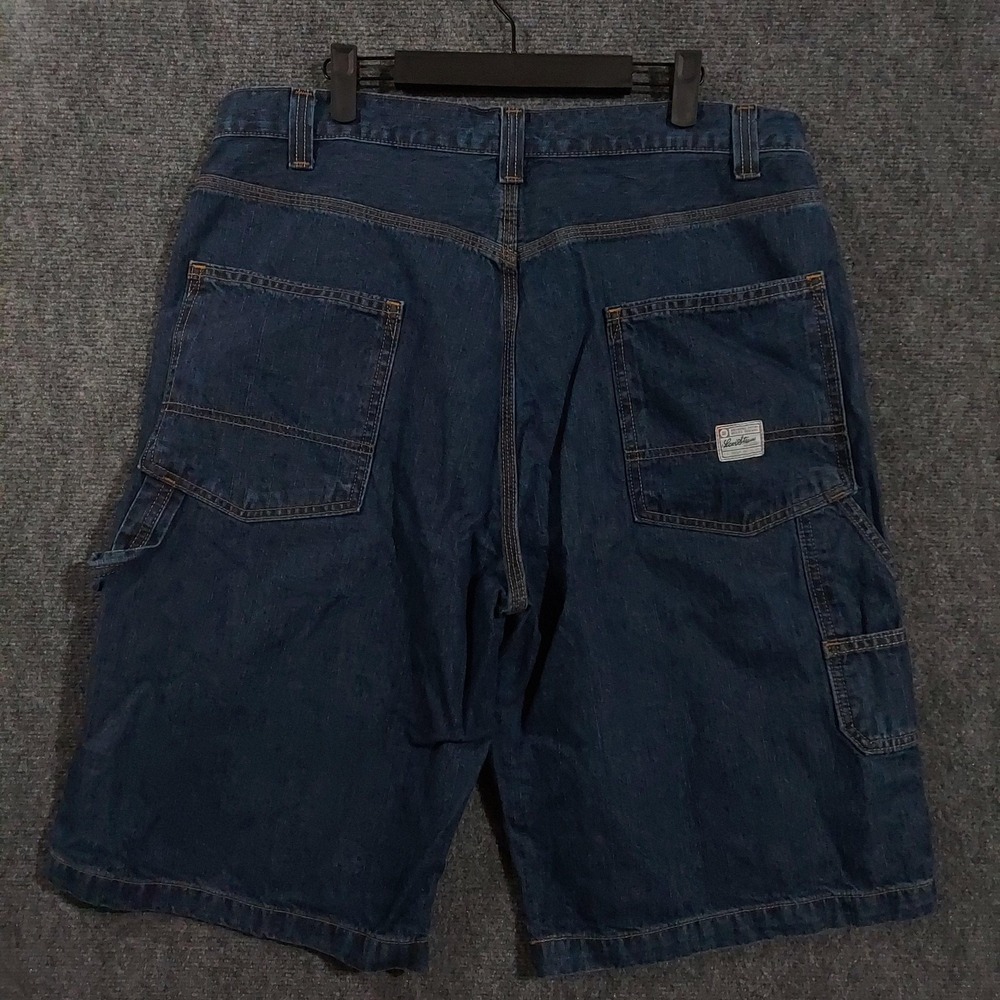 Levi Strauss Signature Shorts Mens 36x12 Blue Denim Cargo Relaxed Fit Baggy Y2K - Picture 2 of 9